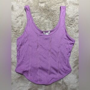 Bozzolo Purple Cropped Fitted Sleeveless Tank Top